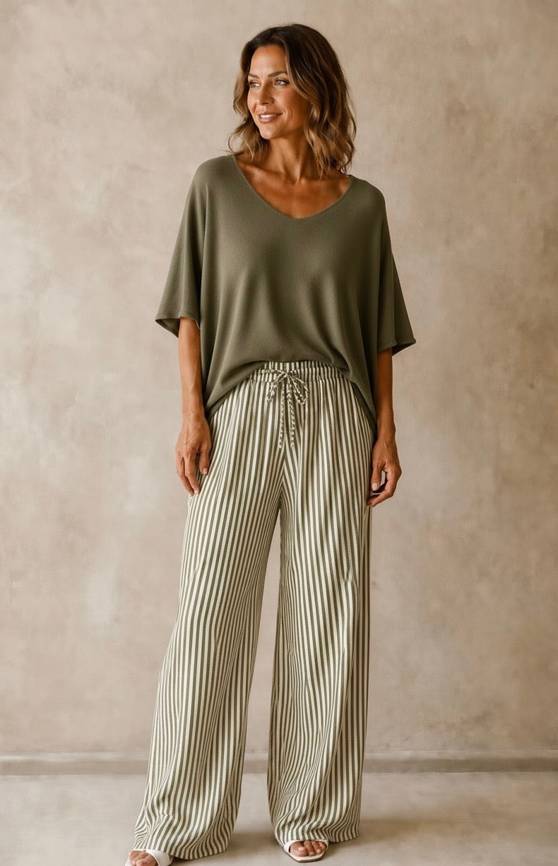 Pinstripe Linen Pants
