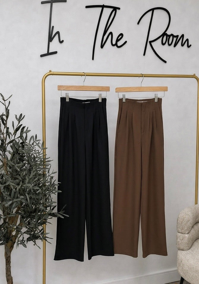 Pleated Scuba Elasticated Waistband Trousers