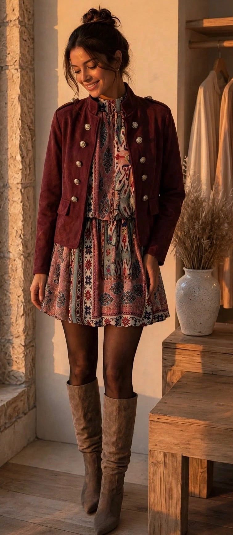 Boho Mosaic Halterneck Dress