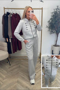LUXE Grey Military Style Co-Ord Set