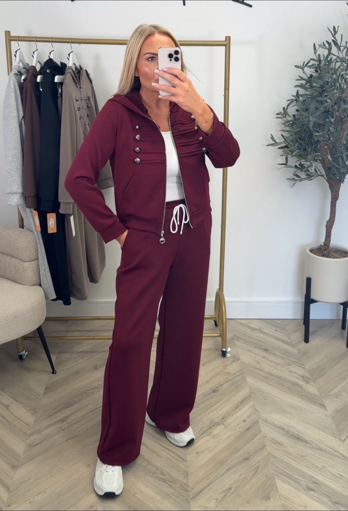 LUXE Burgundy Military Style Co-Ord Set