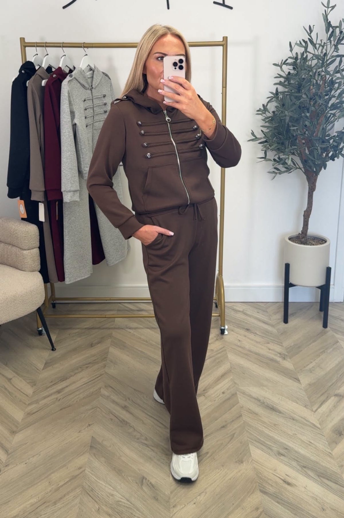 LUXE Chocolate Military Style Co-Ord Set