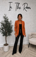 Rust Ruched Arm Blazer
