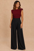 Wide Leg Asymmetrical Pleated Trousers
