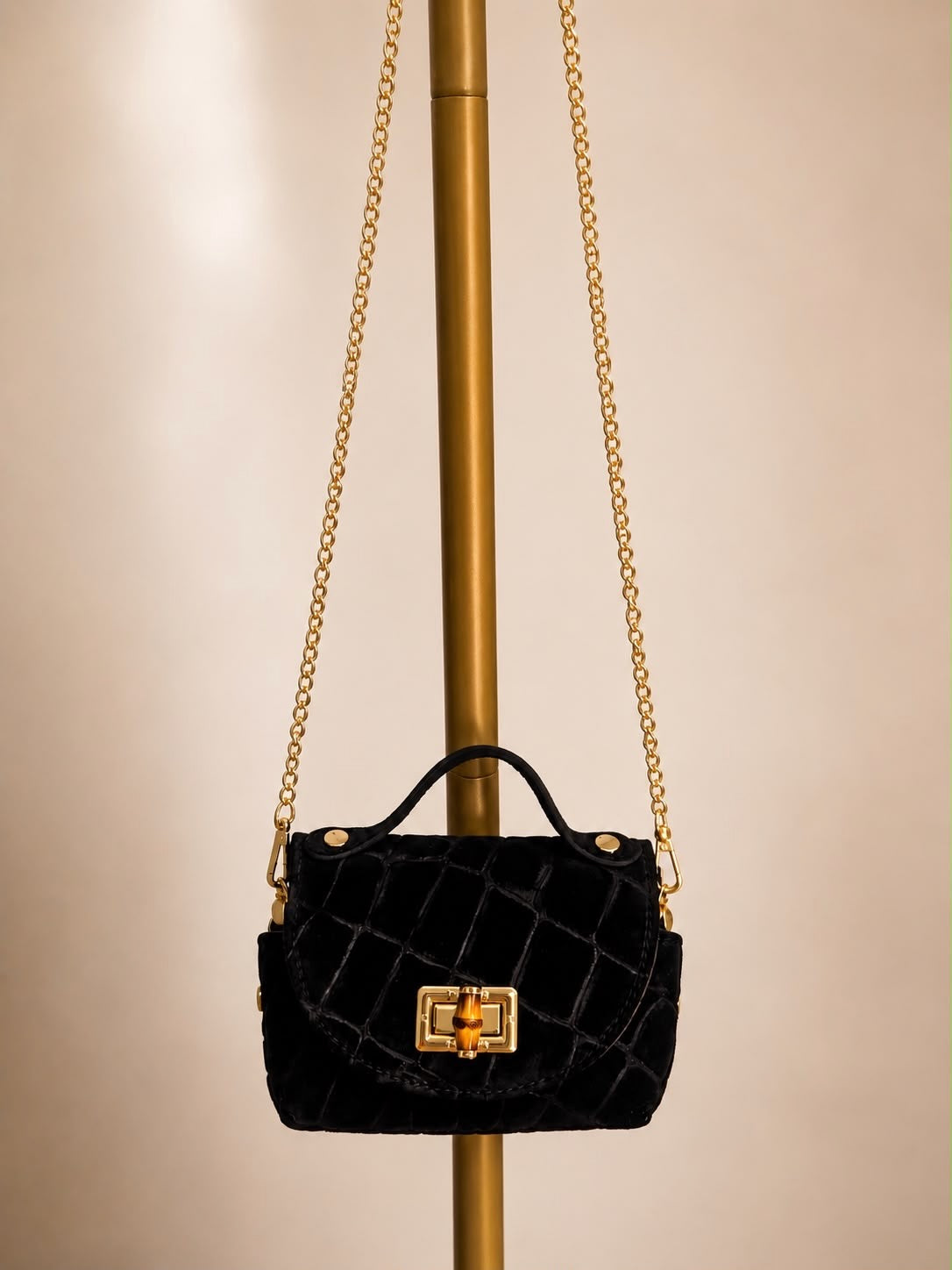 The Faux Suede Croc Mini Crossover Bag