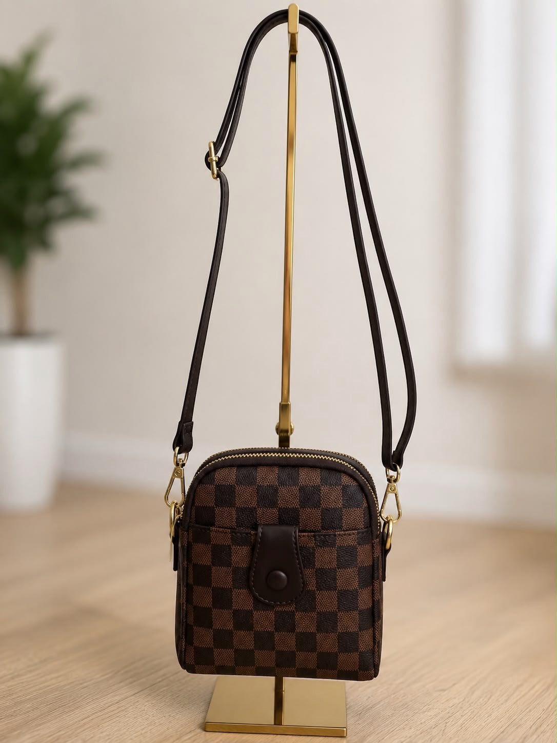 The Chocolate Check Messenger Bag