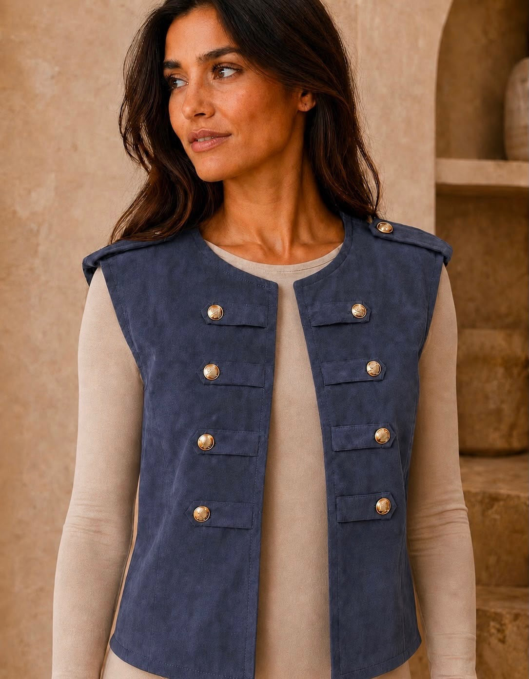 The Military Suedette Gilet